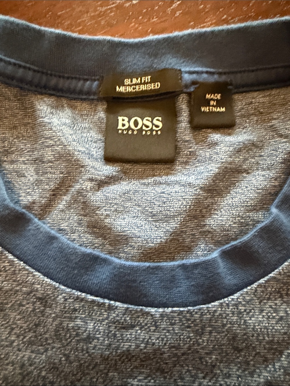 Hugo Boss Men's Heathered Navy Crewneck Sweater